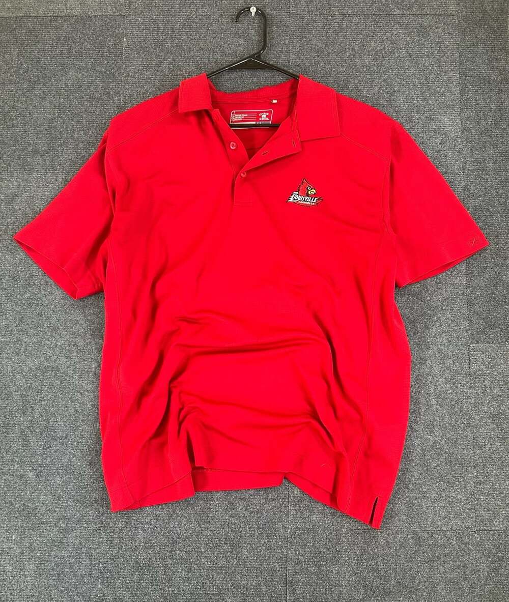 Cutter & Buck Louisville Cardinals Polo Size L Red DryTec